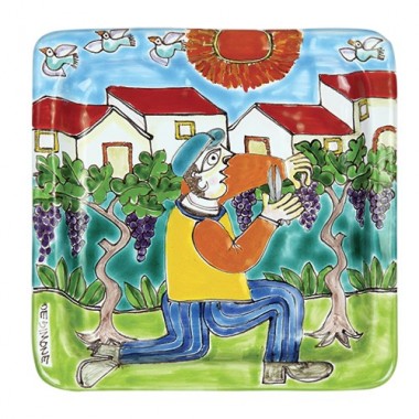 Piatto quadrato 20x20 DS 30 Raccolta dell'uva Piatto quadrato 20x20 DS 30 Raccolta dell'uva
